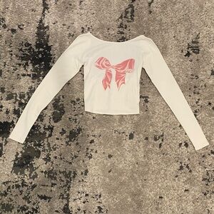 Kimichi Blue Bow Long Sleeve Crop